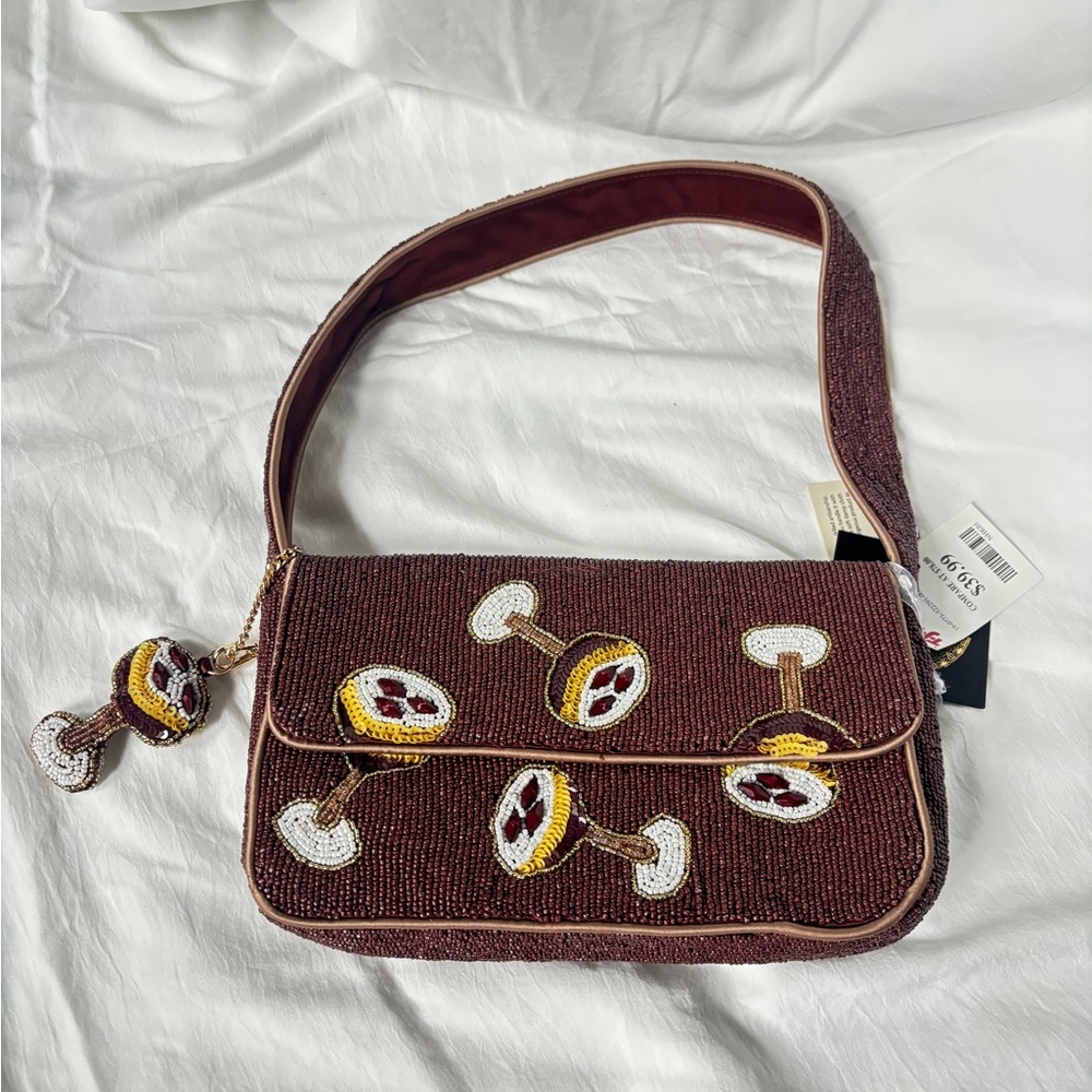 T.J.Maxx Brown Beaded Shoulder Bag